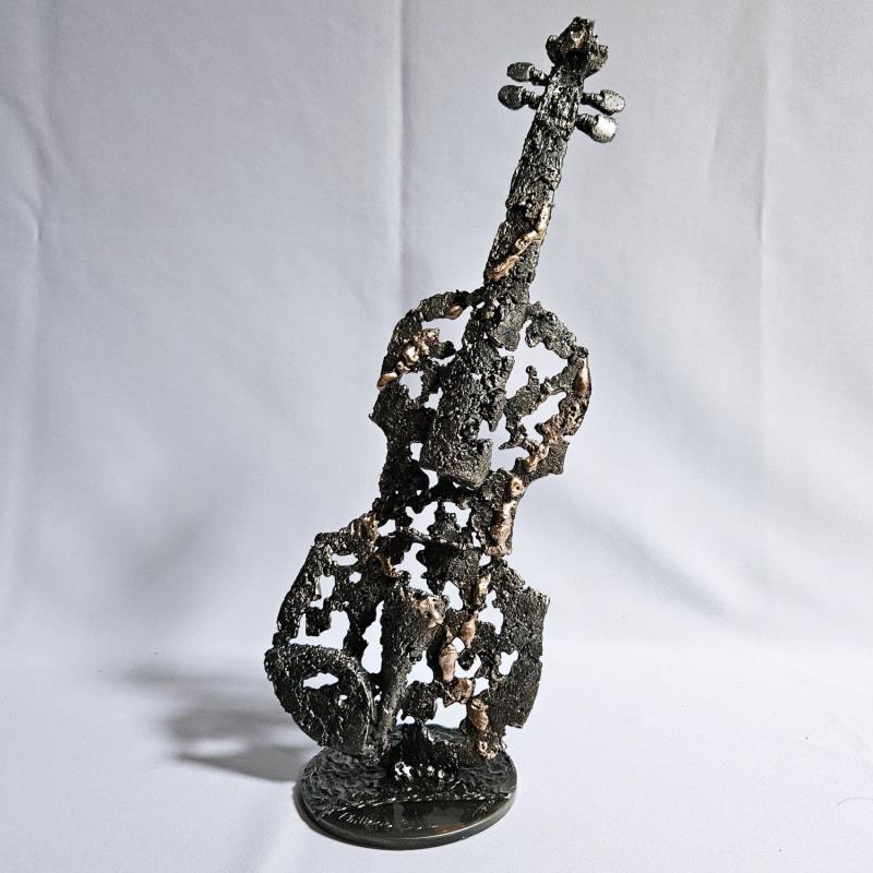 Skulptur Violon 26-24 von Buil Philippe | Skulptur Figurativ Bronze, Metall Alltagsszenen, Minimalistisch, Musik