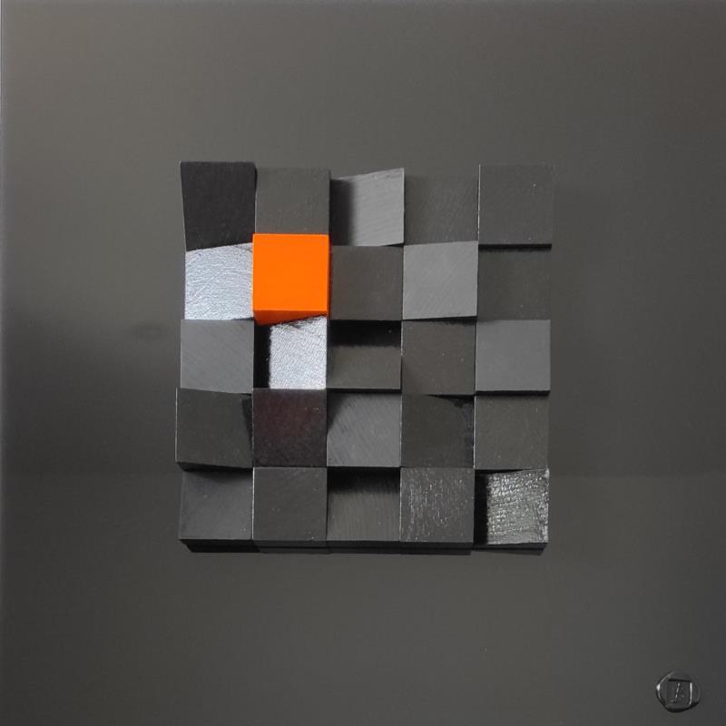 Painting Cuba Libre by Bauquel Véronique | Painting Abstract Minimalist Wood Acrylic Gluing Lacquer