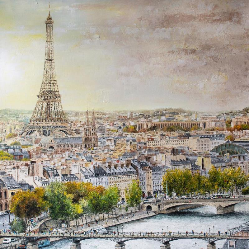 Peinture Mi Paris par Rodriguez Rio Martin | Tableau Impressionnisme Huile Urbain