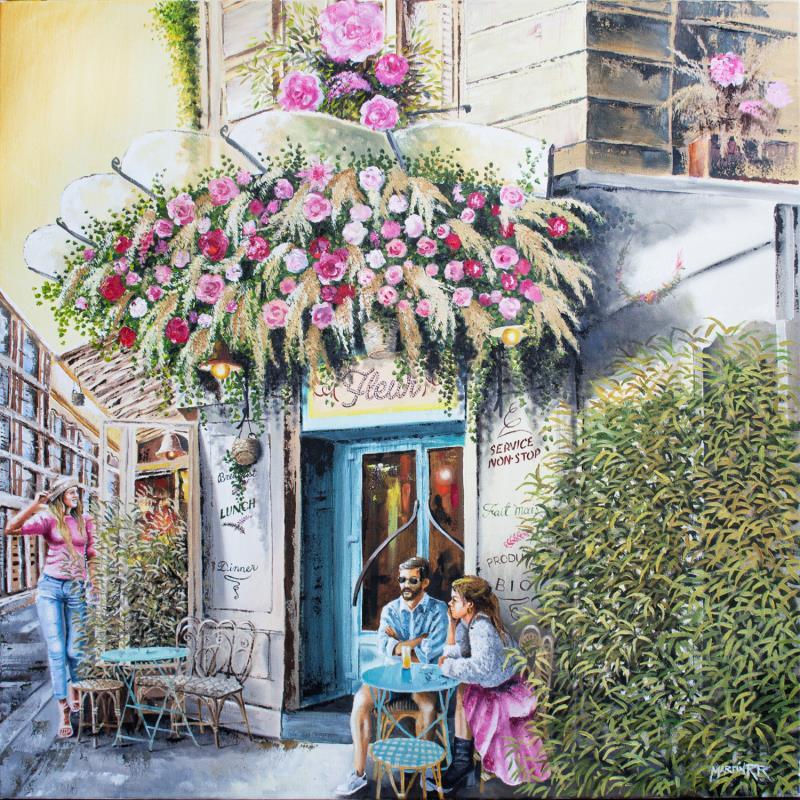 Painting FLEUR by Rodriguez Rio Martin | Painting Impressionism Urban Oil