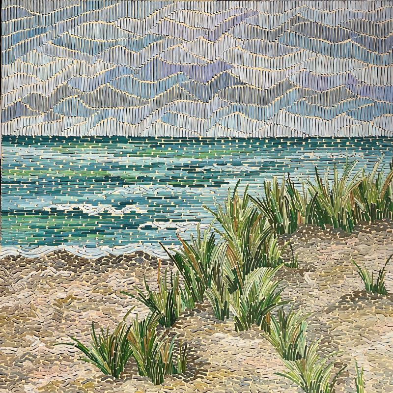Peinture dunes of southern France par Dmitrieva Daria | Tableau Impressionnisme Acrylique Marine, Nature, Paysages