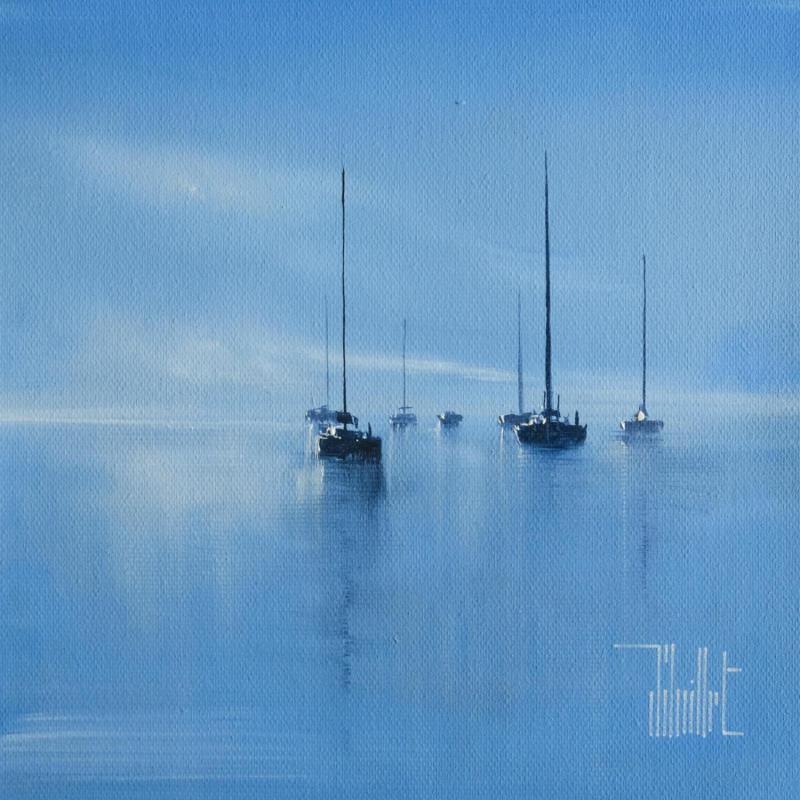 Painting Horizon bleu by Guillet Jerome | Painting Figurative Marine Oil