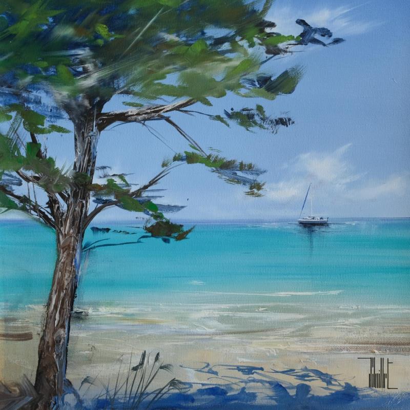 Painting Bleu d'été by Guillet Jerome | Painting Figurative Marine Oil