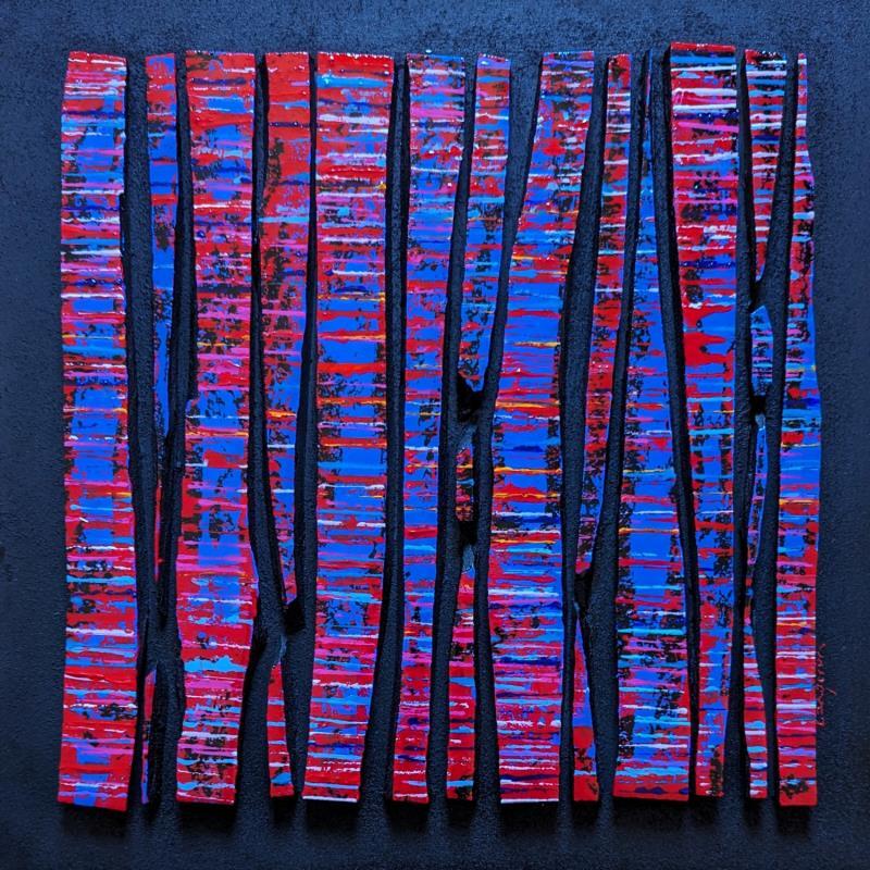 Painting Bc13 street fine rouge bleu blanc by Langeron Luc | Painting Subject matter Wood Acrylic Resin