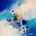 Gemälde Flocons bleus von Dupetitpré Roselyne | Gemälde Abstrakt Minimalistisch Acryl