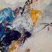 Gemälde L'élégance du bleu von Dupetitpré Roselyne | Gemälde Abstrakt Minimalistisch Acryl