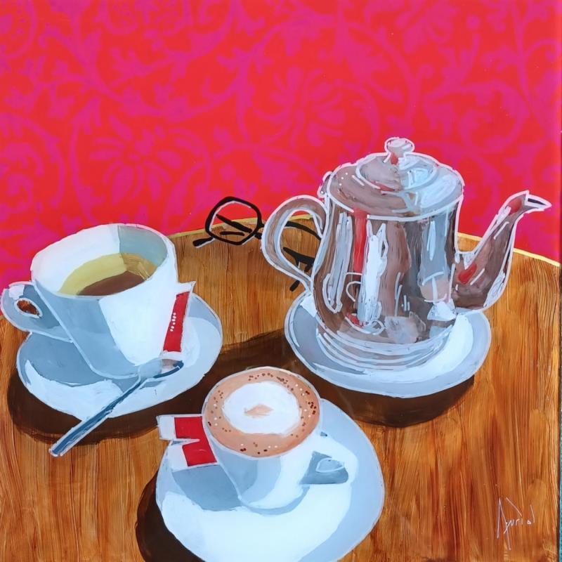 Painting Rendez-vous matinal by Auriol Philippe | Painting Figurative Still-life Plexiglass Acrylic Posca