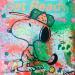 Peinture Snoopy golf par Kikayou | Tableau Pop-art Icones Pop Graffiti Acrylique Collage