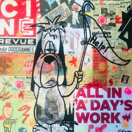 Gemälde Droopy vintage  von Kikayou | Gemälde Pop-Art Acryl, Collage, Graffiti Pop-Ikonen