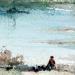 Painting Enfants au bord de la Loire by Gutierrez | Painting Impressionism Landscapes Urban Watercolor