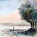 Peinture La Loire - Crépuscule par Gutierrez | Tableau Impressionnisme Paysages Aquarelle