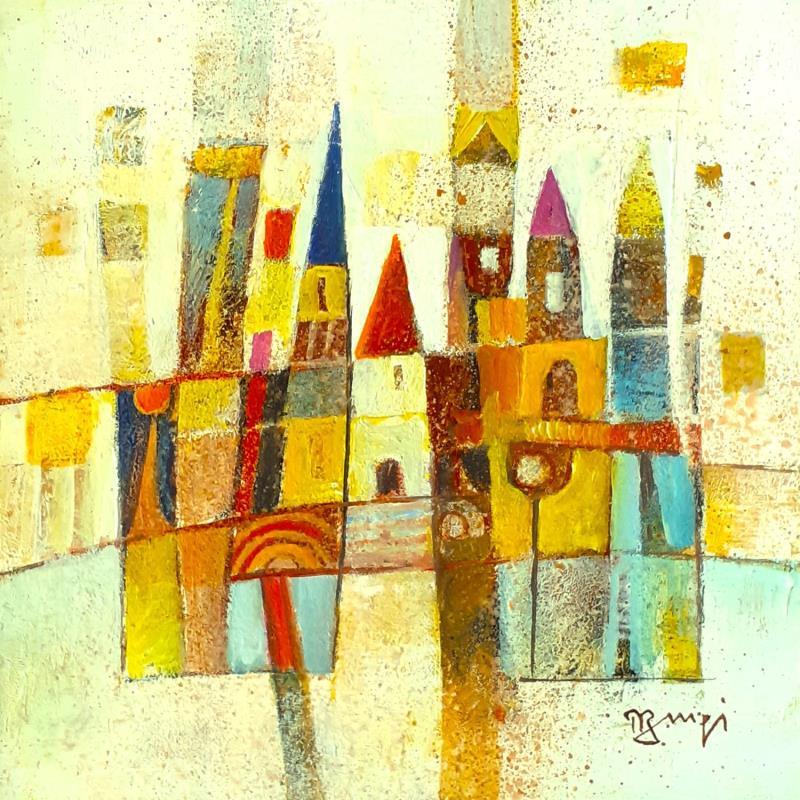 Peinture AM38 ABSTRACTION CLOCHERS par Burgi Roger | Tableau Figuratif Urbain Architecture Acrylique