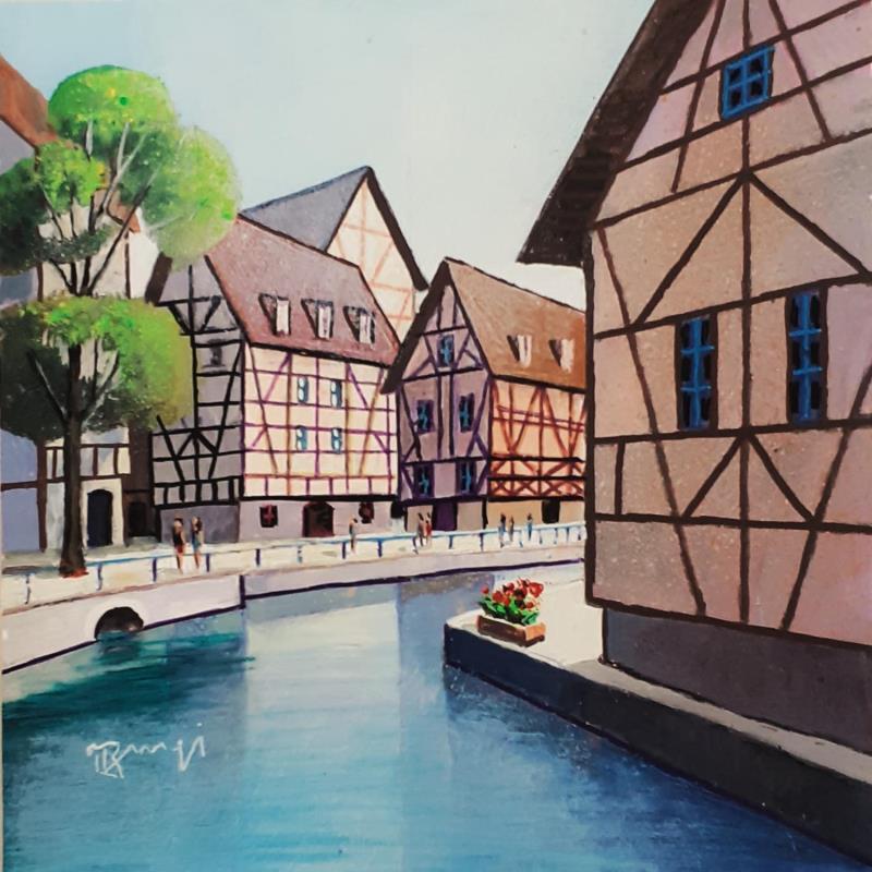 Painting AN199 ALSACE by Burgi Roger | Painting Figurative Urban Marine Architecture Acrylic