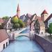 Painting AN206 ALSACE by Burgi Roger | Painting Figurative Urban Marine Architecture Acrylic