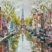 Painting Memories of Zuiderkerk by Rodrigues Bené | Painting Figurative Urban Acrylic