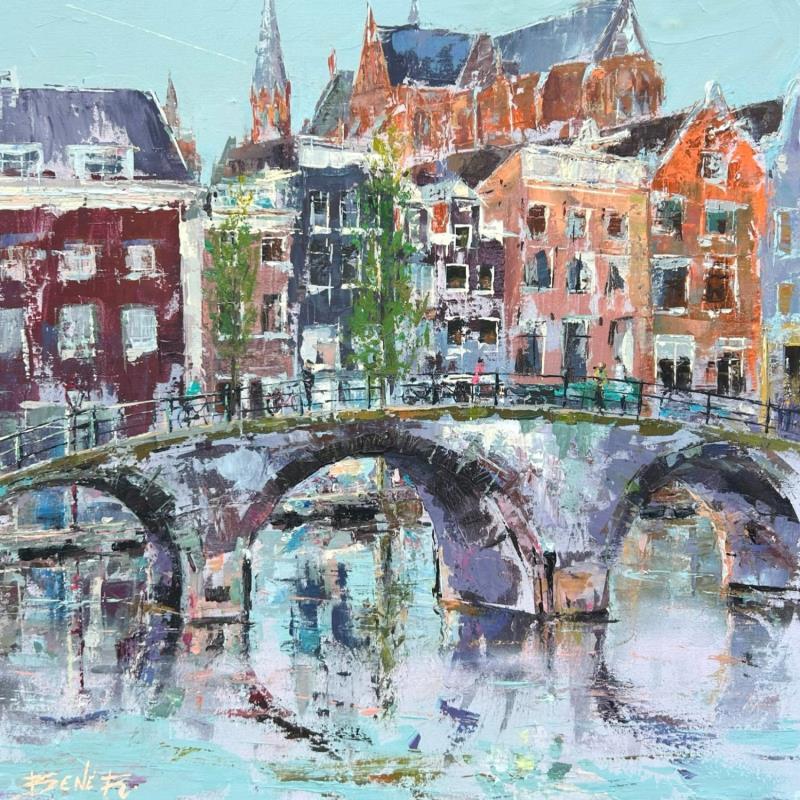 Painting Amsterdam walks in beauty by Rodrigues Bené | Painting Figurative Urban Acrylic