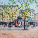 Painting PLACE DES ABBESSES A MONTMARTRE by Euger | Painting Figurative Society Urban Life style Acrylic