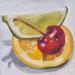 Painting funny citrus no.1 by Ulrich Julia | Painting Figurative Wood Oil
