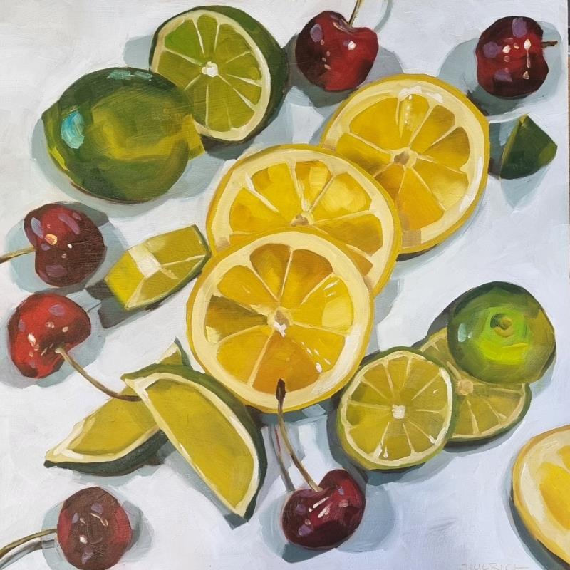 Peinture traffic-light fruits par Ulrich Julia | Tableau Figuratif Bois, Huile