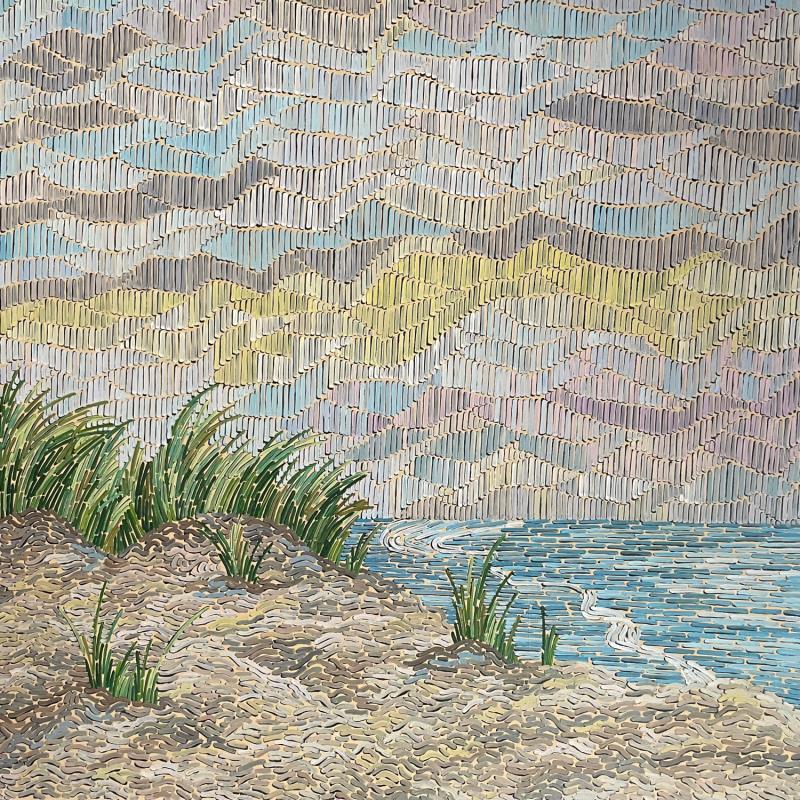 Painting pastel dunes by Dmitrieva Daria | Painting Impressionism Landscapes Marine Nature Acrylic