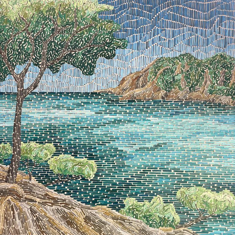 Gemälde Azure sea von Dmitrieva Daria | Gemälde Impressionismus Landschaften Marine Natur Acryl