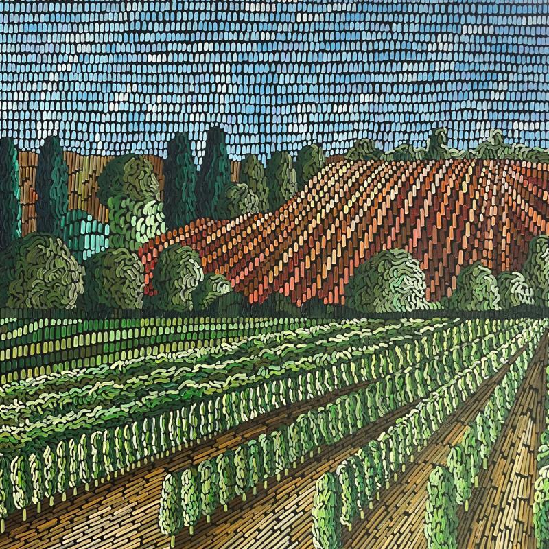 Painting Vineyards 1 by Dmitrieva Daria | Painting Impressionism Landscapes Nature Acrylic