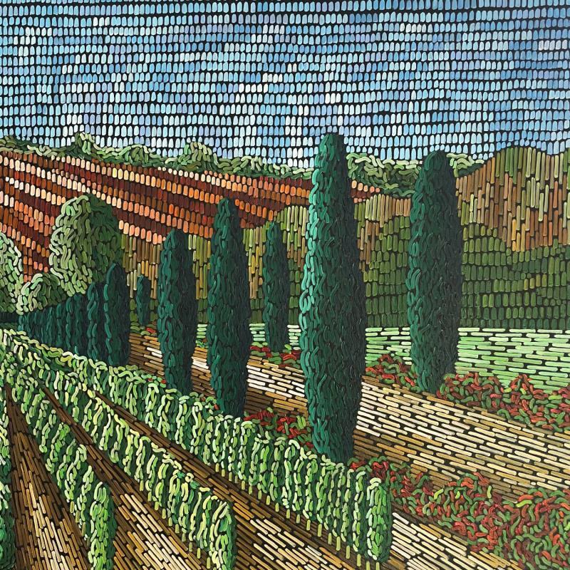 Painting Vineyards 2 by Dmitrieva Daria | Painting Impressionism Acrylic Landscapes, Nature
