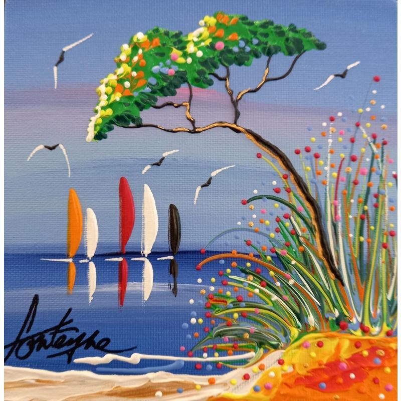 Gemälde À l'abris von Fonteyne David | Gemälde Figurativ Landschaften Marine Natur Acryl