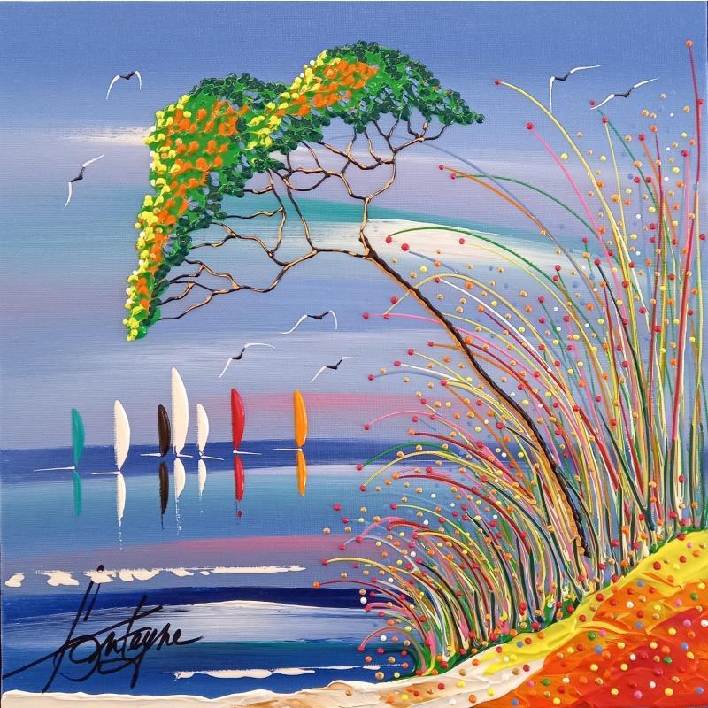 Painting Devant la mer by Fonteyne David | Painting Figurative Landscapes Marine Nature Acrylic