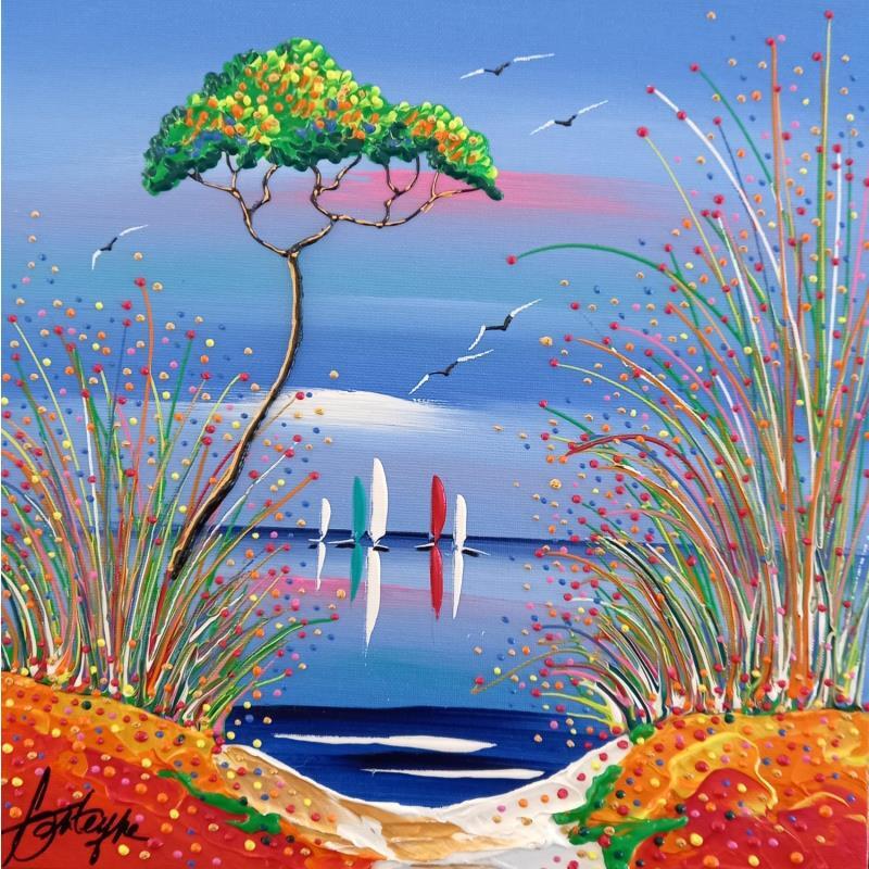 Peinture Le joli parasol par Fonteyne David | Tableau Figuratif Paysages Marine Nature Acrylique