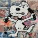 Painting F1 Snoopy timbré II by Marie G.  | Painting Pop-art Pop icons Wood Acrylic Gluing