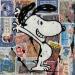 Peinture F1 Snoopy timbré IV par Marie G.  | Tableau Pop-art Icones Pop Bois Acrylique Collage