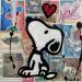 Painting F1 Snoopy timbré love by Marie G.  | Painting Pop-art Pop icons Wood Acrylic Gluing