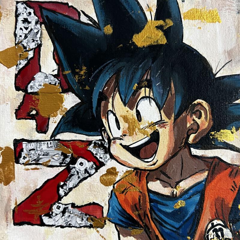 Peinture Goku par Caizergues Noël  | Tableau Pop-art Icones Pop Acrylique Collage