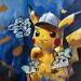 Gemälde Pikachu von Caizergues Noël  | Gemälde Pop-Art Pop-Ikonen Acryl Collage