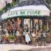 Painting Café de Flore  by Dontu Grigore | Painting Figurative Urban Oil