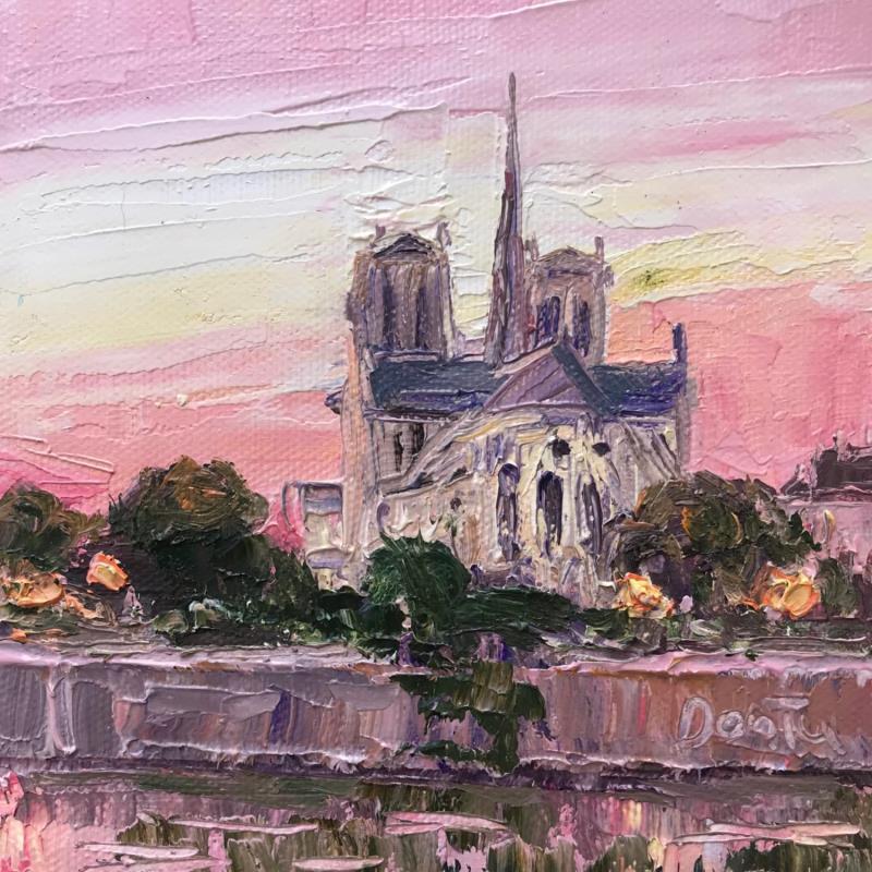 Painting La Cathédrale Notre-Dame de Paris en crépuscule  by Dontu Grigore | Painting Figurative Oil Urban