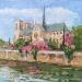 Painting Notre-Dame de Paris au printemps  by Dontu Grigore | Painting Figurative Urban Oil