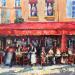 Peinture Café de Paris par Dontu Grigore | Tableau Figuratif Urbain Huile