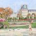 Painting La fontaine du jardin de Luxembourg  by Dontu Grigore | Painting Figurative Urban Oil