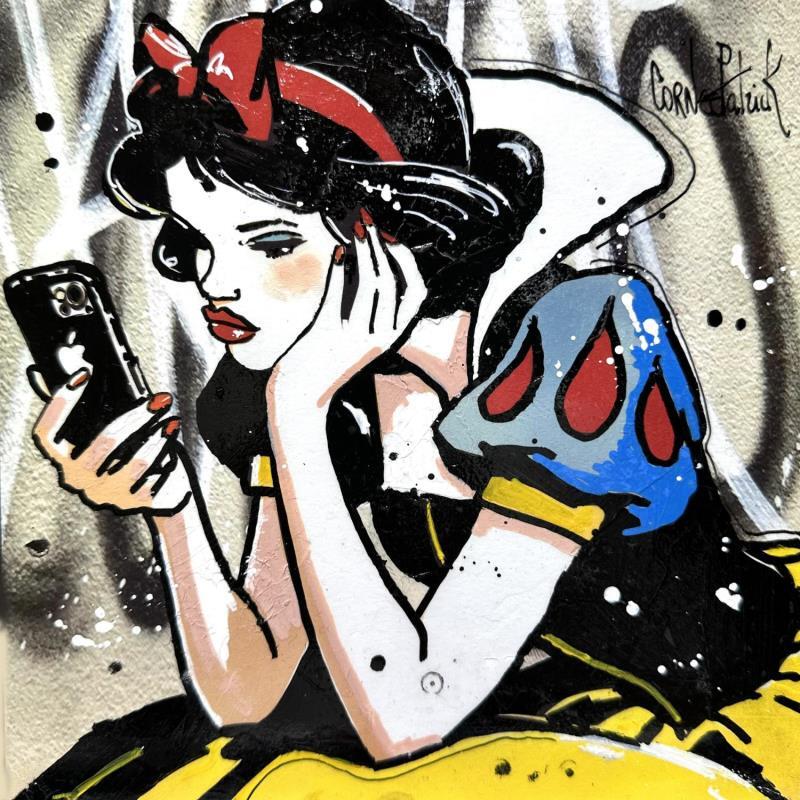 Gemälde Blanche neige, selfie von Cornée Patrick | Gemälde Pop-Art Kino Alltagsszenen Kinder Graffiti Öl