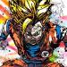 Peinture Son Goku, Dragon Ball z par Cornée Patrick | Tableau Pop-art Urbain Cinéma Icones Pop Graffiti Huile