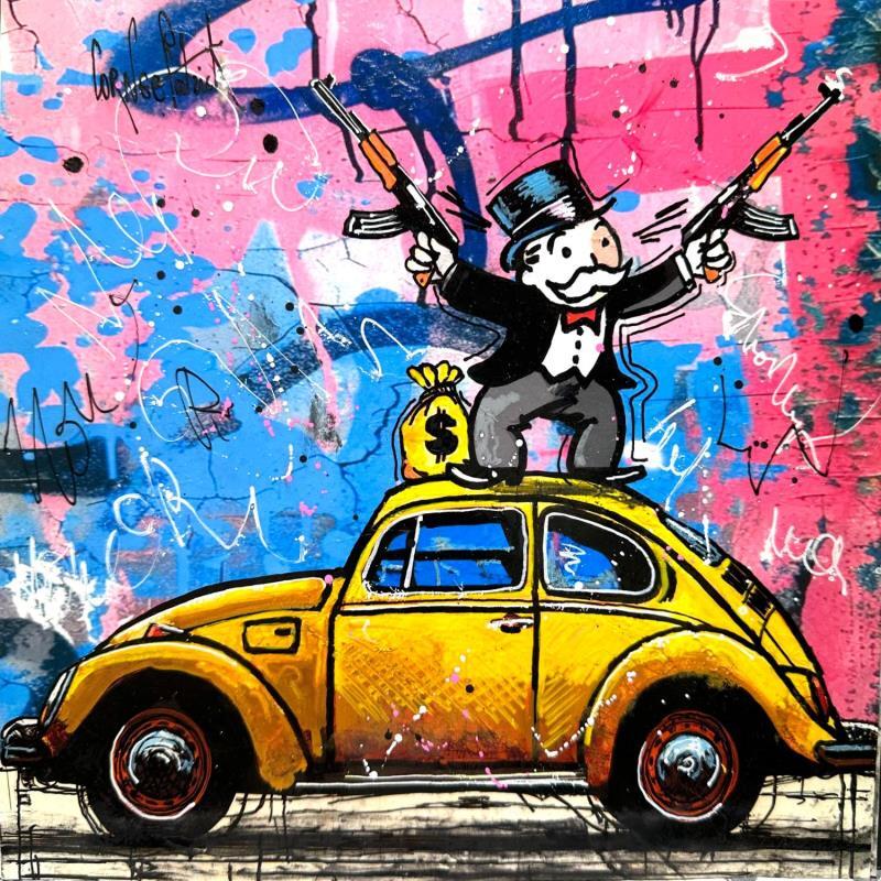 Peinture Mr Monopoly est un gangster par Cornée Patrick | Tableau Pop-art Urbain Cinéma Icones Pop Graffiti Huile