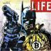 Peinture Batman, le sauveur de Bitcoins par Cornée Patrick | Tableau Pop-art Portraits Cinéma Icones Pop Graffiti Huile