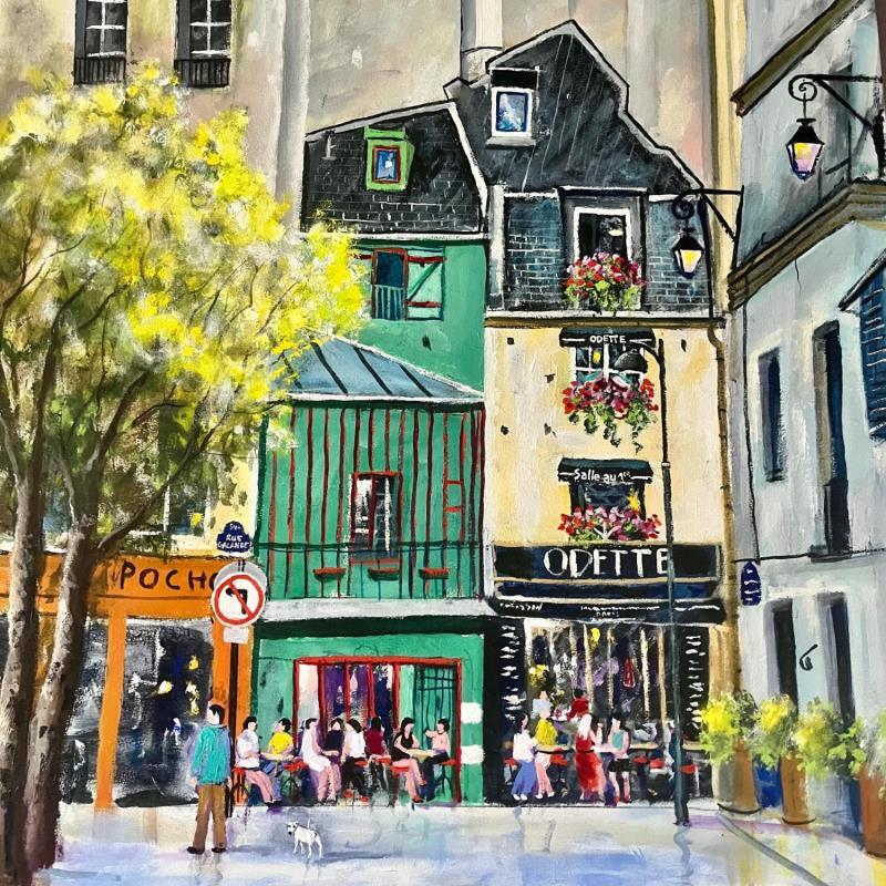 Painting Chez Odette by Lallemand Yves | Painting Figurative Acrylic Urban