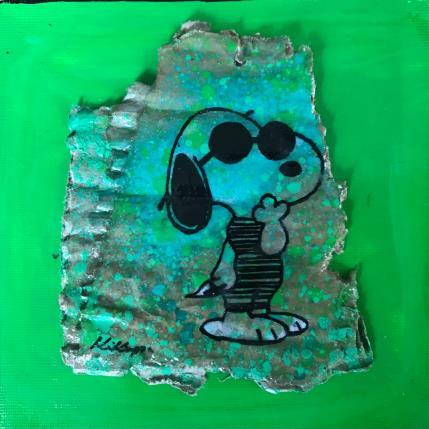 Painting Snoopy playa by Kikayou | Painting Pop-art Acrylic, Gluing, Graffiti Pop icons