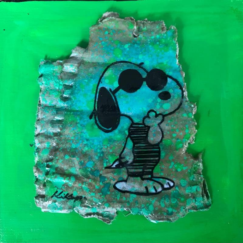 Painting Snoopy playa by Kikayou | Painting Pop-art Pop icons Graffiti Acrylic Gluing