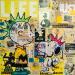 Gemälde Snoopy And Charlie brown punks von Kikayou | Gemälde Pop-Art Pop-Ikonen Graffiti Acryl Collage