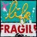 Peinture Fragile life (turquoise) par Costa Sophie | Tableau Pop-art Acrylique Collage Upcycling