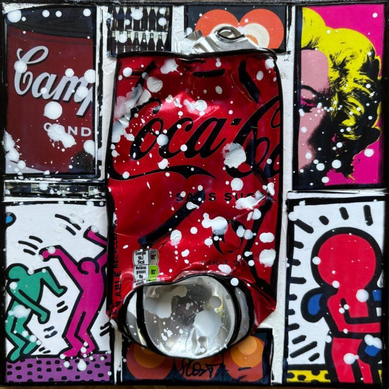 Painting POP COKE by Costa Sophie | Painting Pop-art Pop icons Acrylic Gluing Upcycling